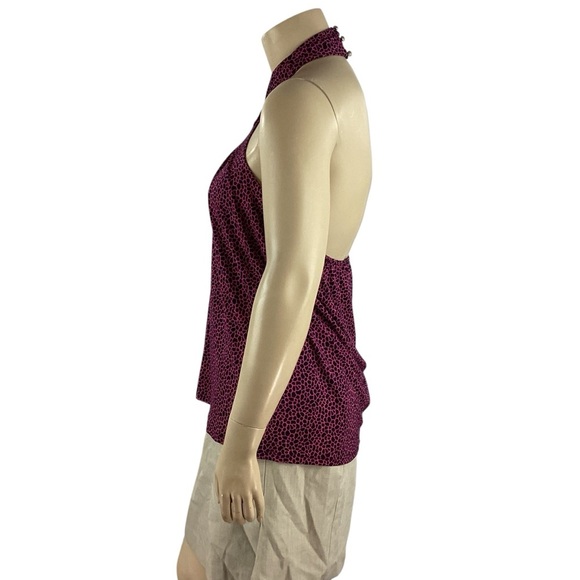 Michael Michael Kors Cerise Animal Print Halter Top Size 1X - Picture 4 of 7